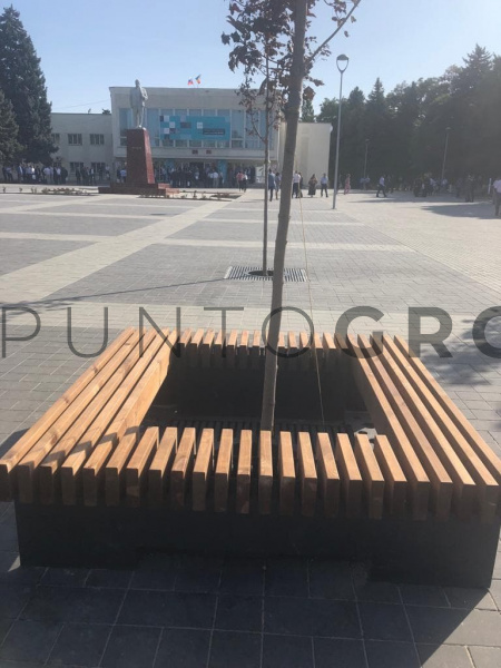 Скамейка Стенд/Stand без спинки с приствольной решеткой