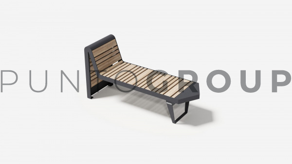 Скамейка шезлонг с фигурным краем Инфинити вуд/Infinity wood