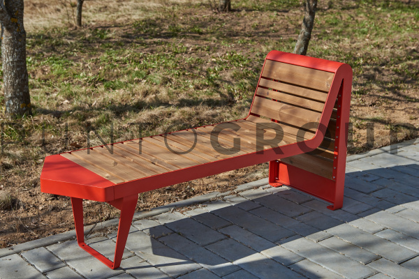 Скамейка шезлонг с фигурным краем Инфинити вуд/Infinity wood