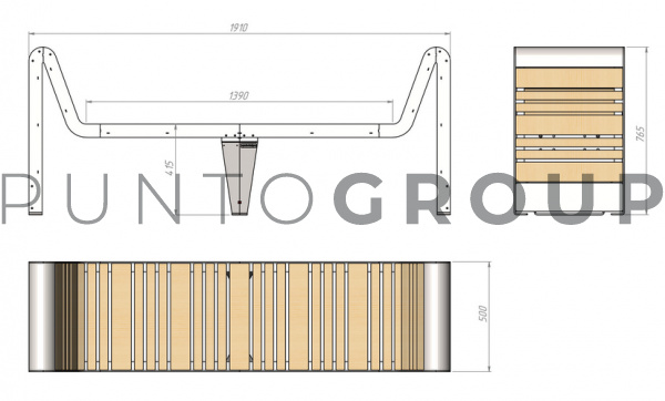 Скамейка Инфинити вуд/Infinity wood